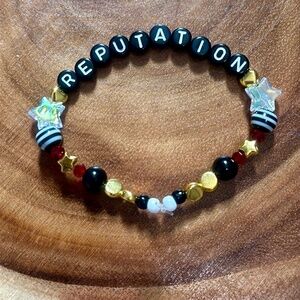 Taylor Swift Handmade Friendship Beaded Bracelet “Reputation”